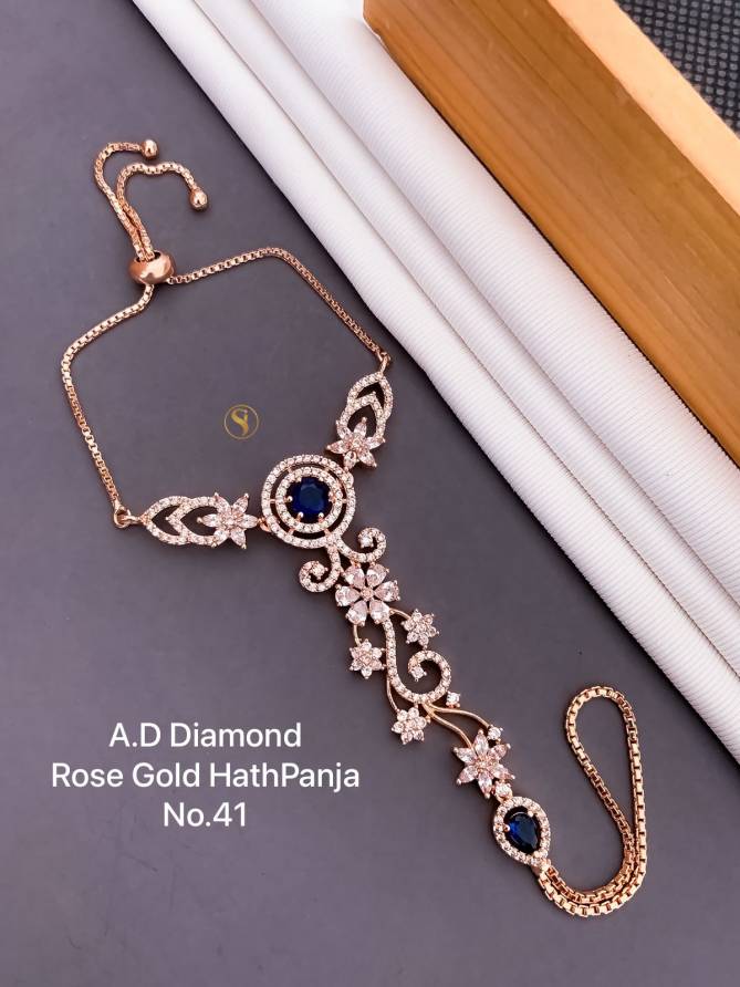 Designer Rose Gold AD Diamond Hath Panja Catalog
